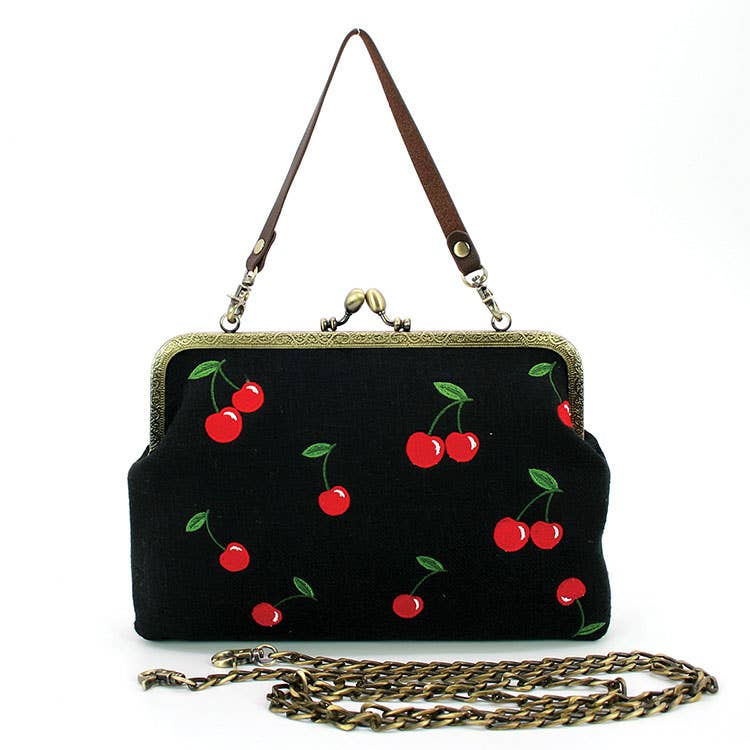 Cherry Kisslock Bag