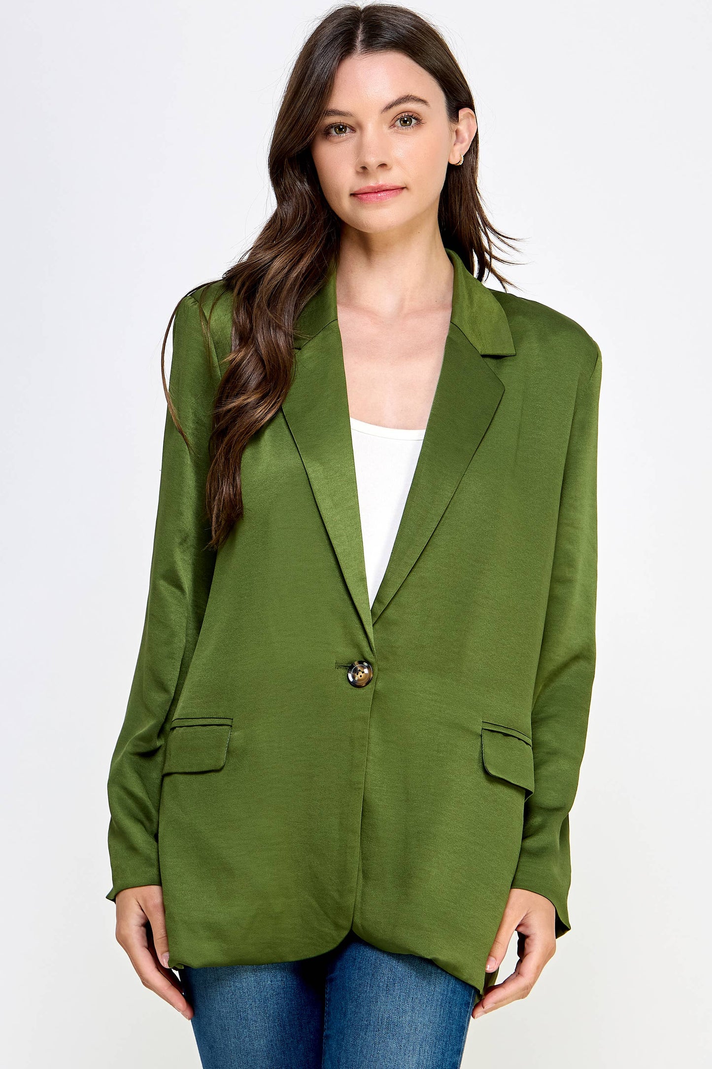 Oversized Olive Green Blazer