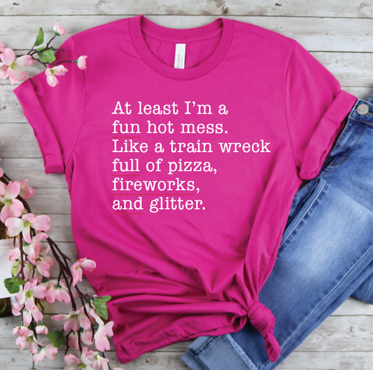 Fun Hot Mess Tee - Berry