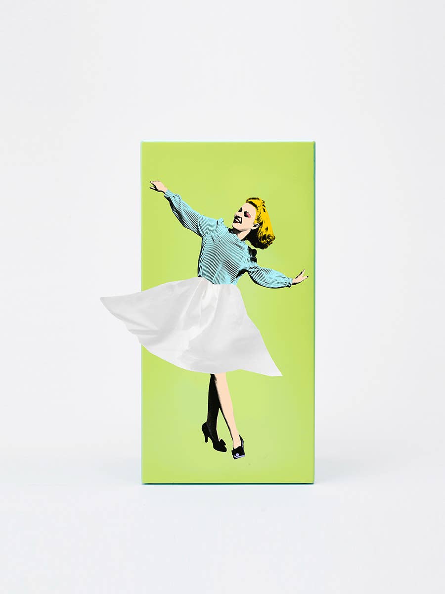 Flying Skirt Tissue Box: Green