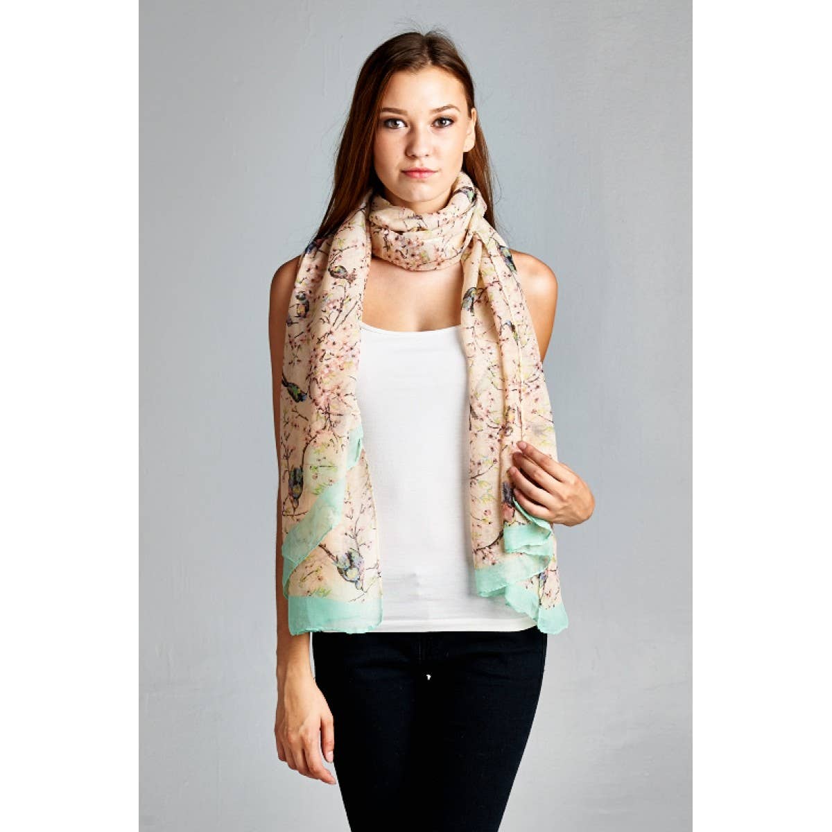 Bird on Branches Print Scarf