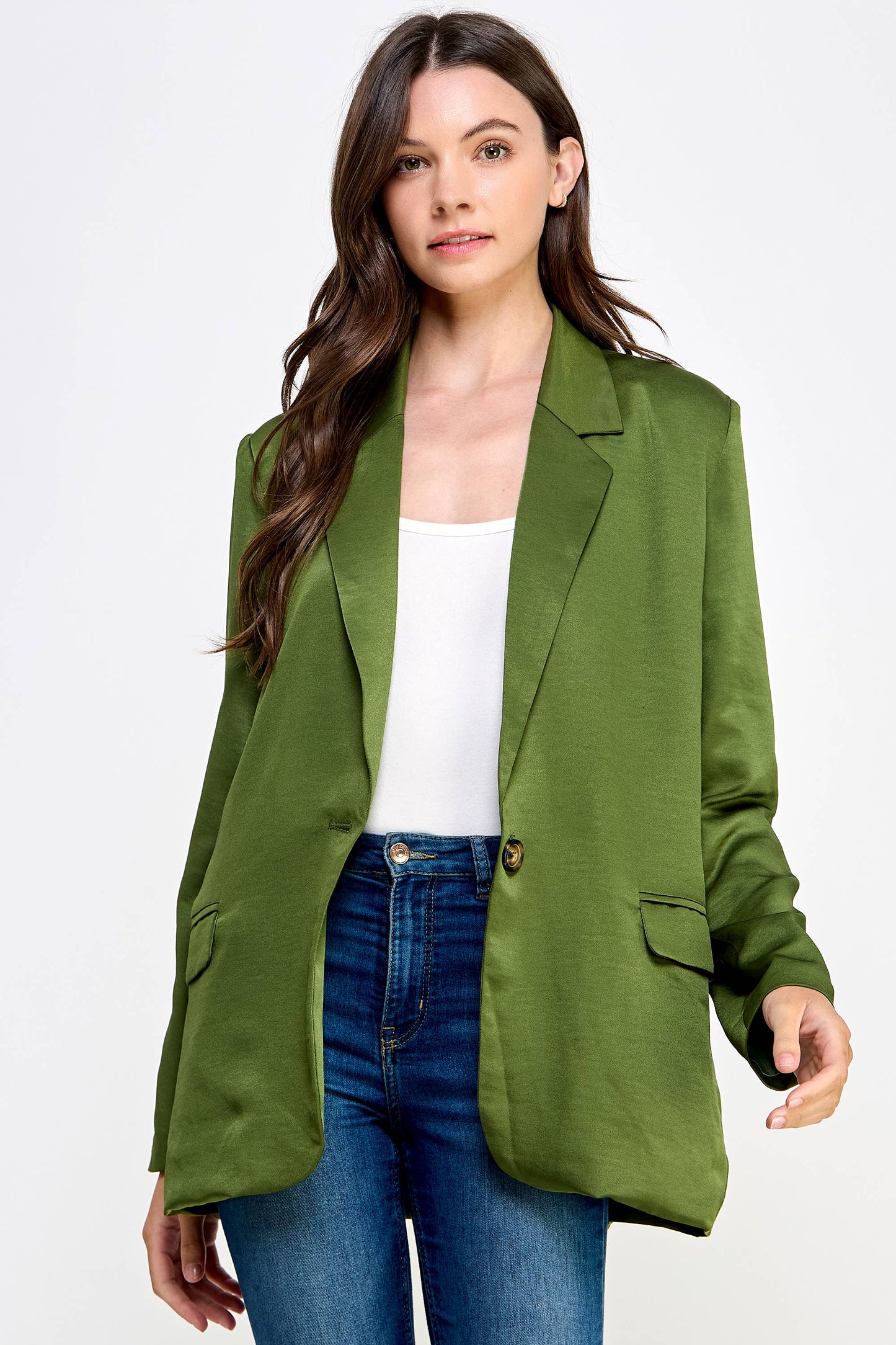 Oversized Olive Green Blazer