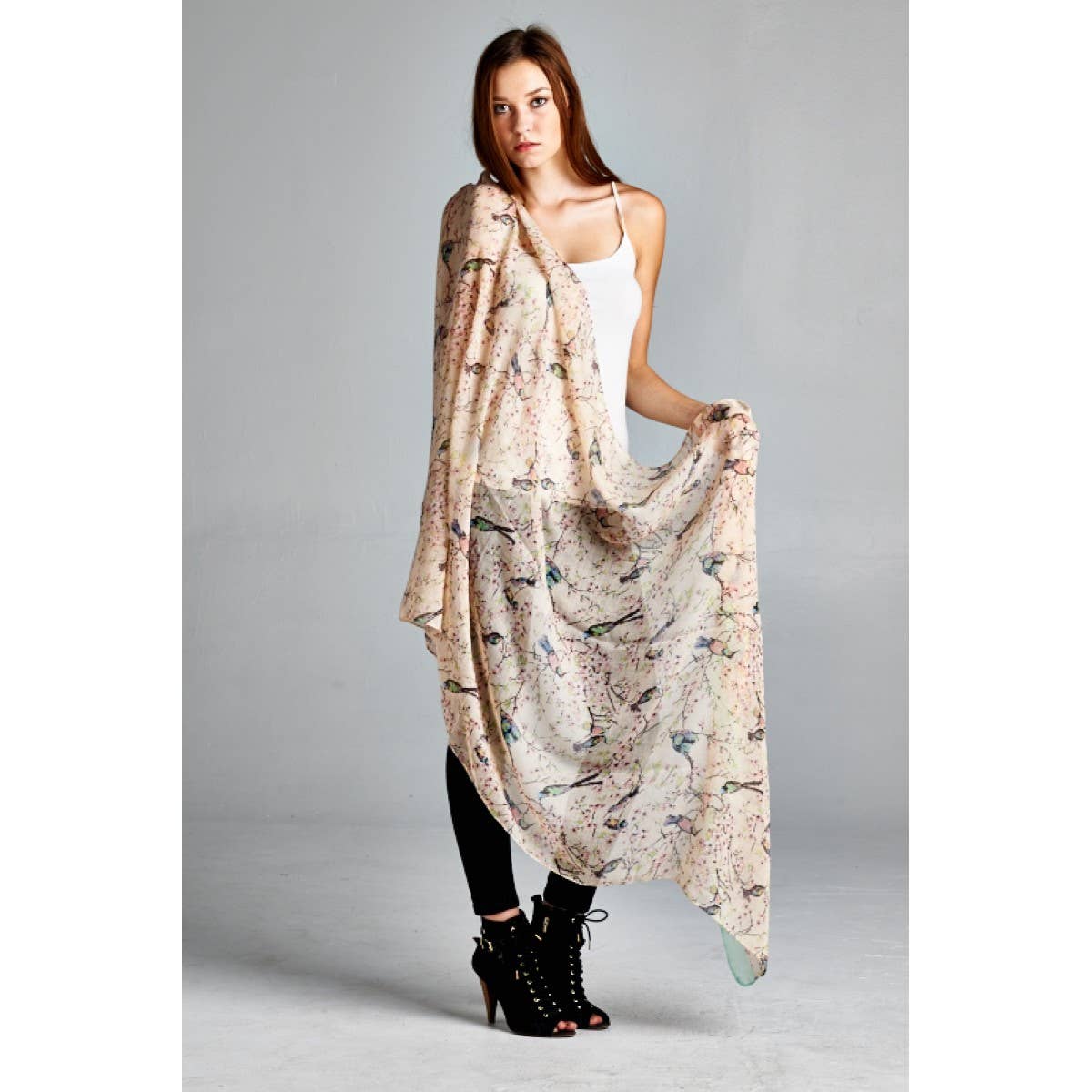 Bird on Branches Print Scarf