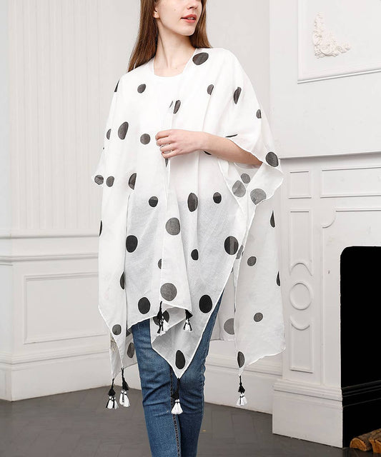 White Polka Dot Kimono: White