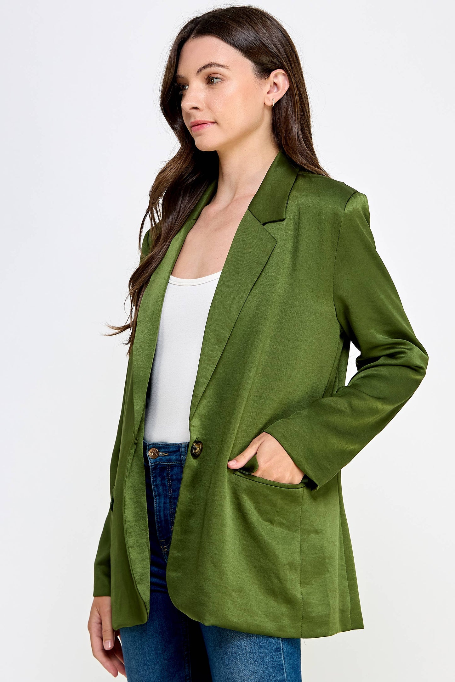 Oversized Olive Green Blazer