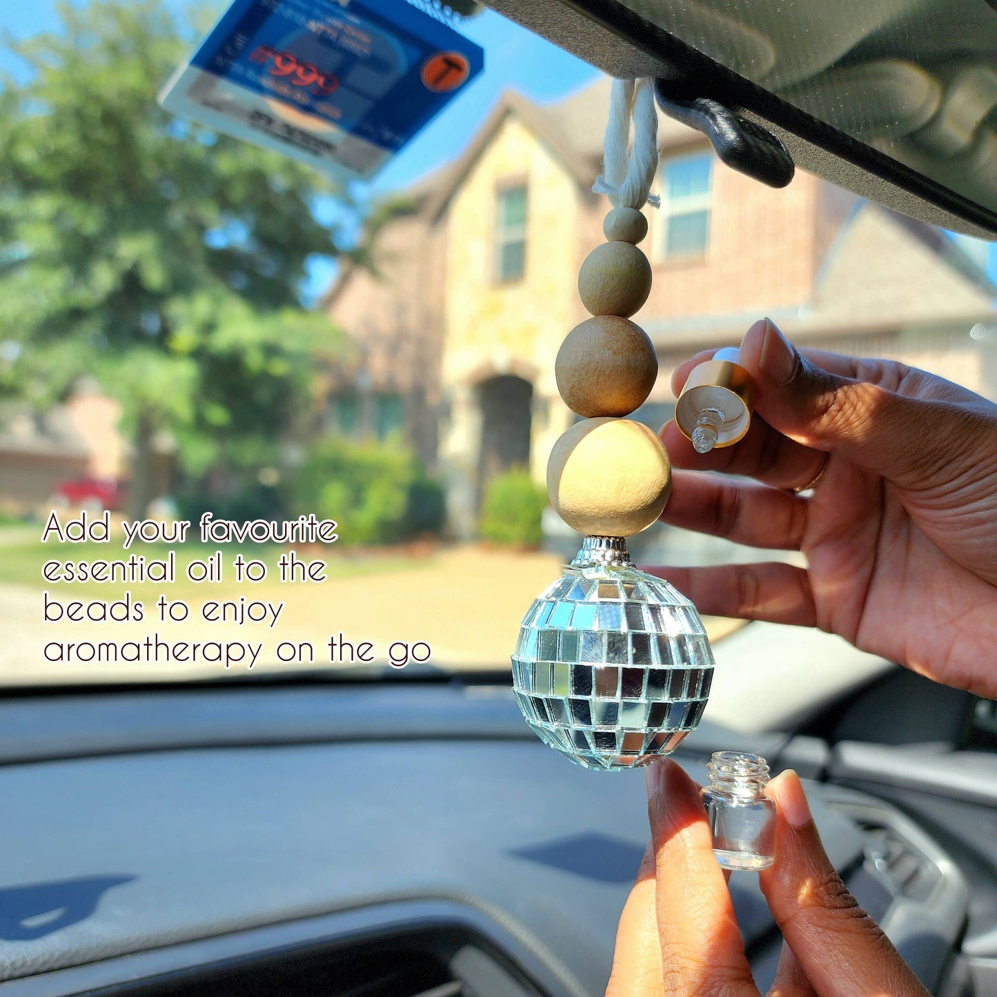 Disco Ball Car Charm & Oil Diffuser, Retro Car Accessories