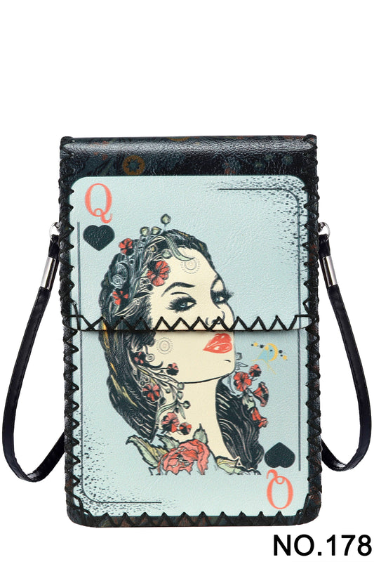 Poker Queen Printed Crossbody