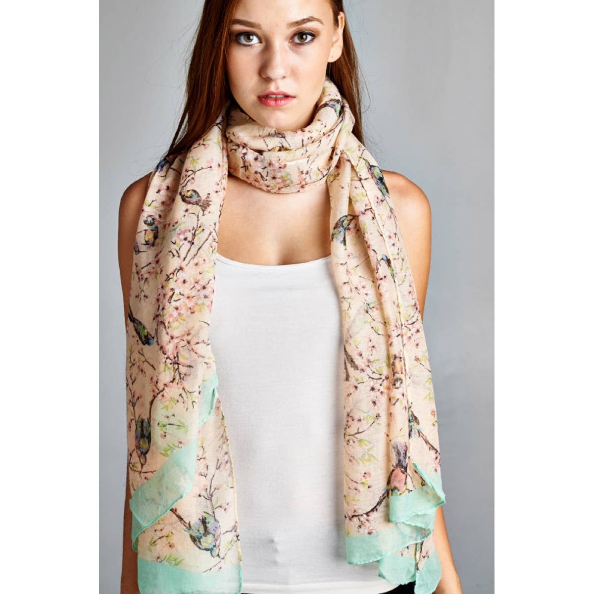 Bird on Branches Print Scarf