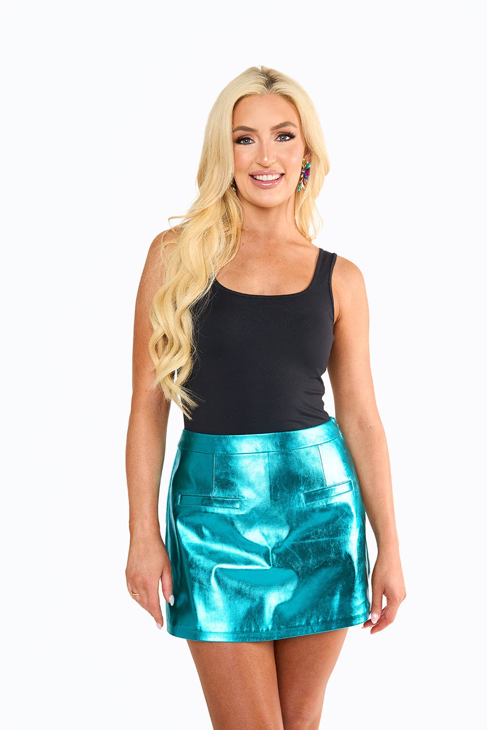 Chelsea Turquoise Metallic Skort