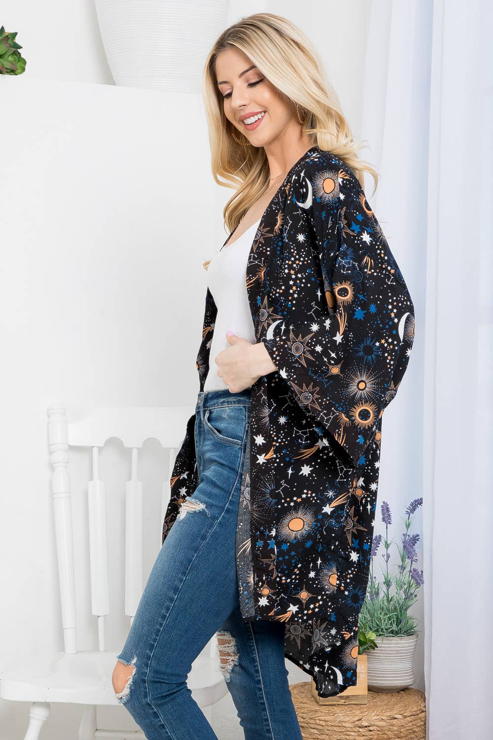 Galaxy print Kimono