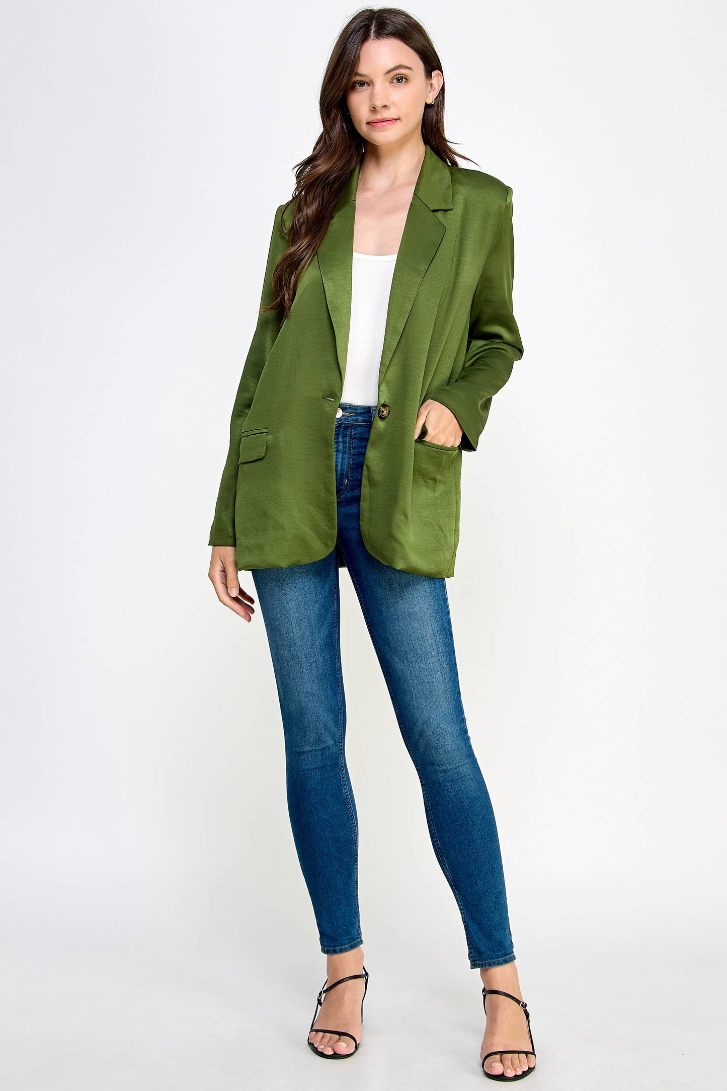 Oversized Olive Green Blazer