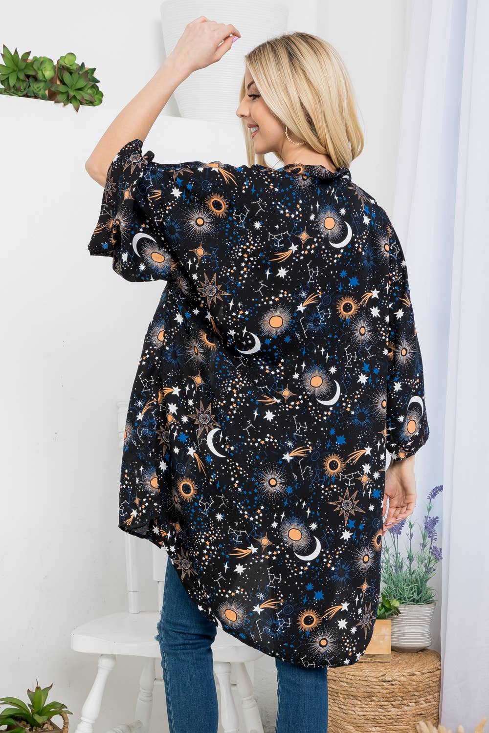 Galaxy print Kimono