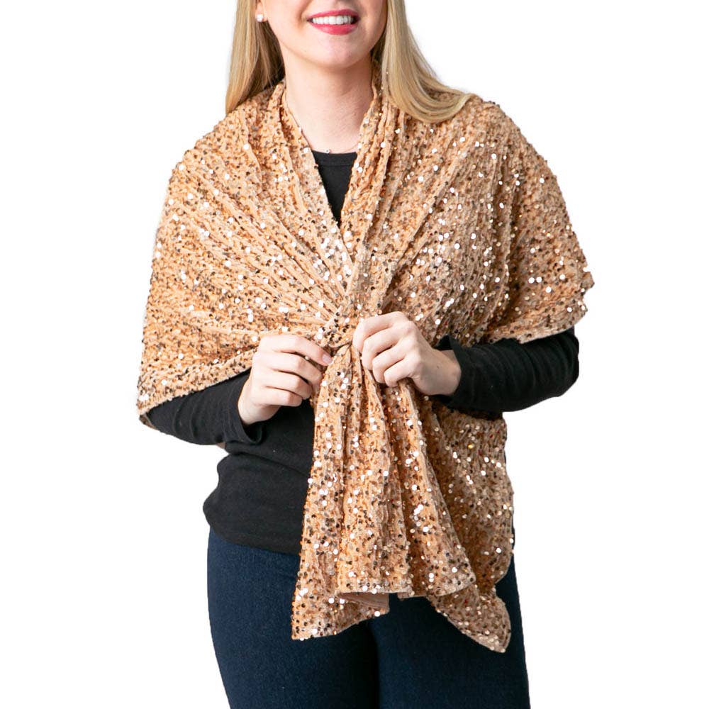 Krystal Sequin Keyhole Wrap- Gold