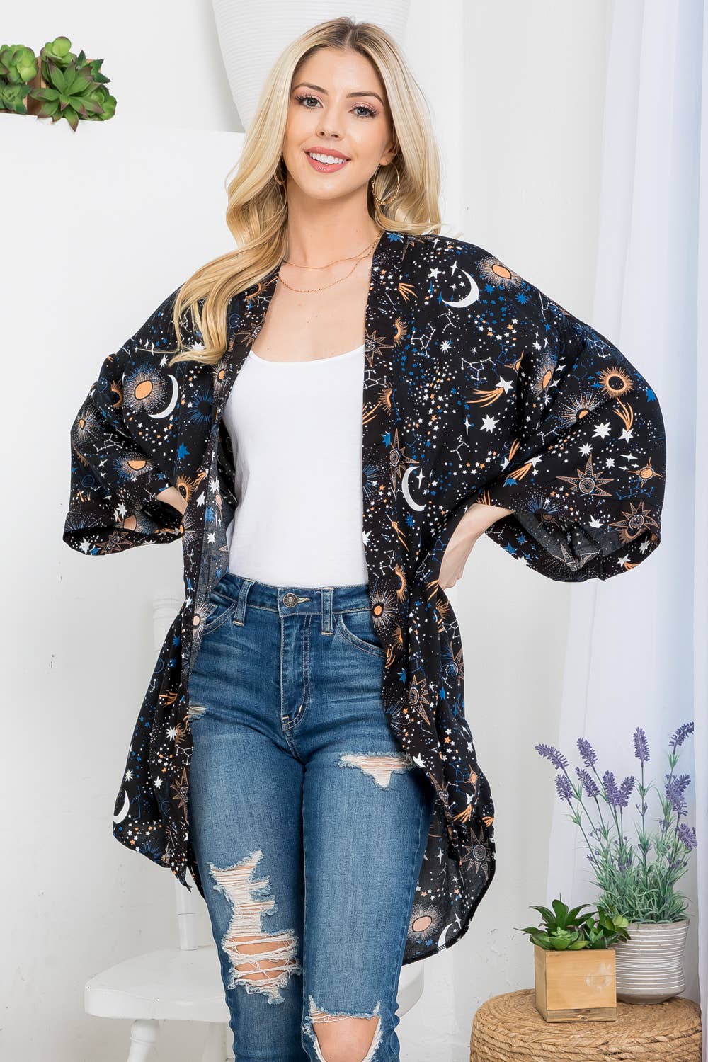 Galaxy print Kimono