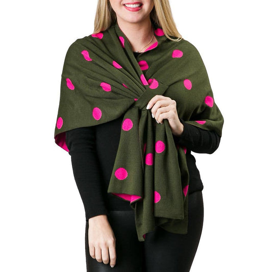 Keyhole Wrap-Olive w/Polka Dots