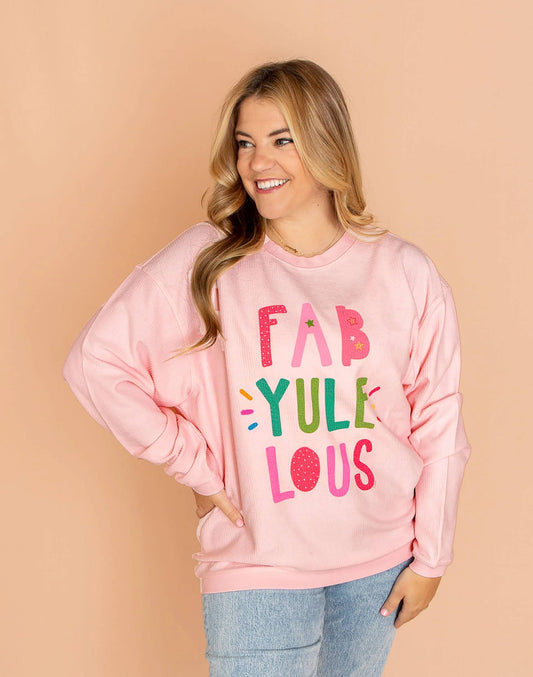 Fab-YULE-Lous - Callie Corded Sweatshirt - Blush