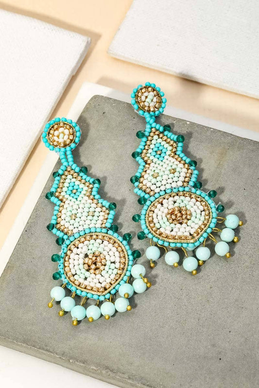 Boho Seed Beaded Fashion Drop Earrings