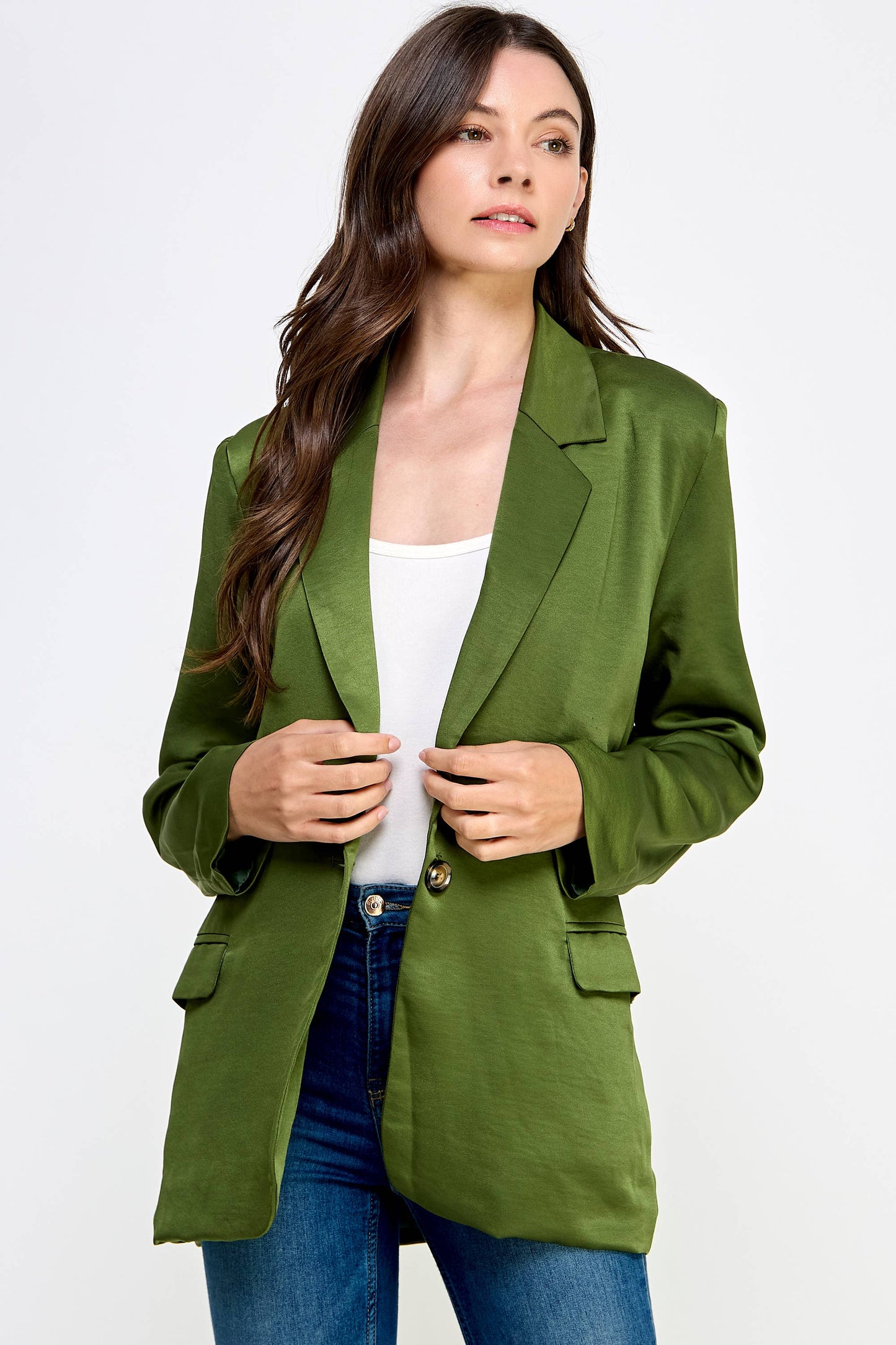 Oversized Olive Green Blazer